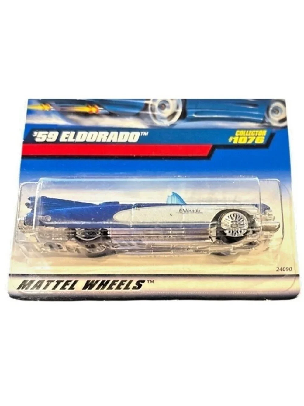 Vintage Die Cast Hot Wheels Mattel 59 Eldorado Car 1998 Collector 1078 Blue Whit
